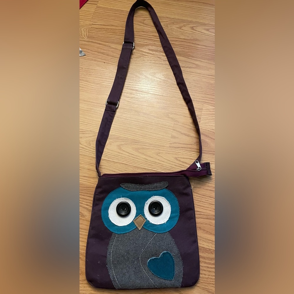 Red Blossom Owl Purse